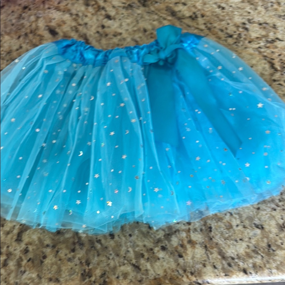 Custom made Blue Tulle Skirt with Glitter Accents
